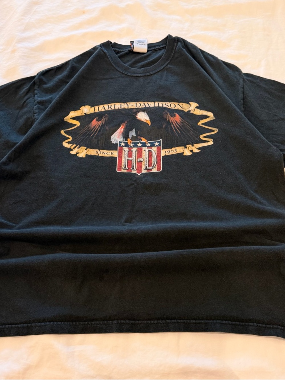 Harley-Davidson Black Short Sleeve Tee with Eagle Shield Graphic
